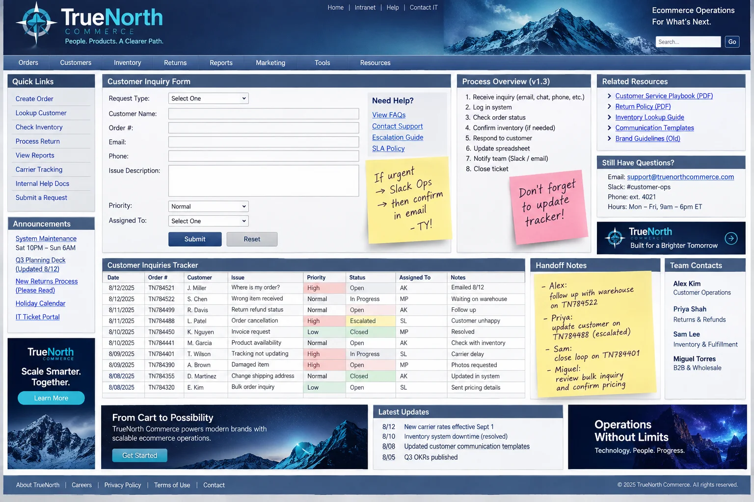 TrueNorth Commerce website before redesign