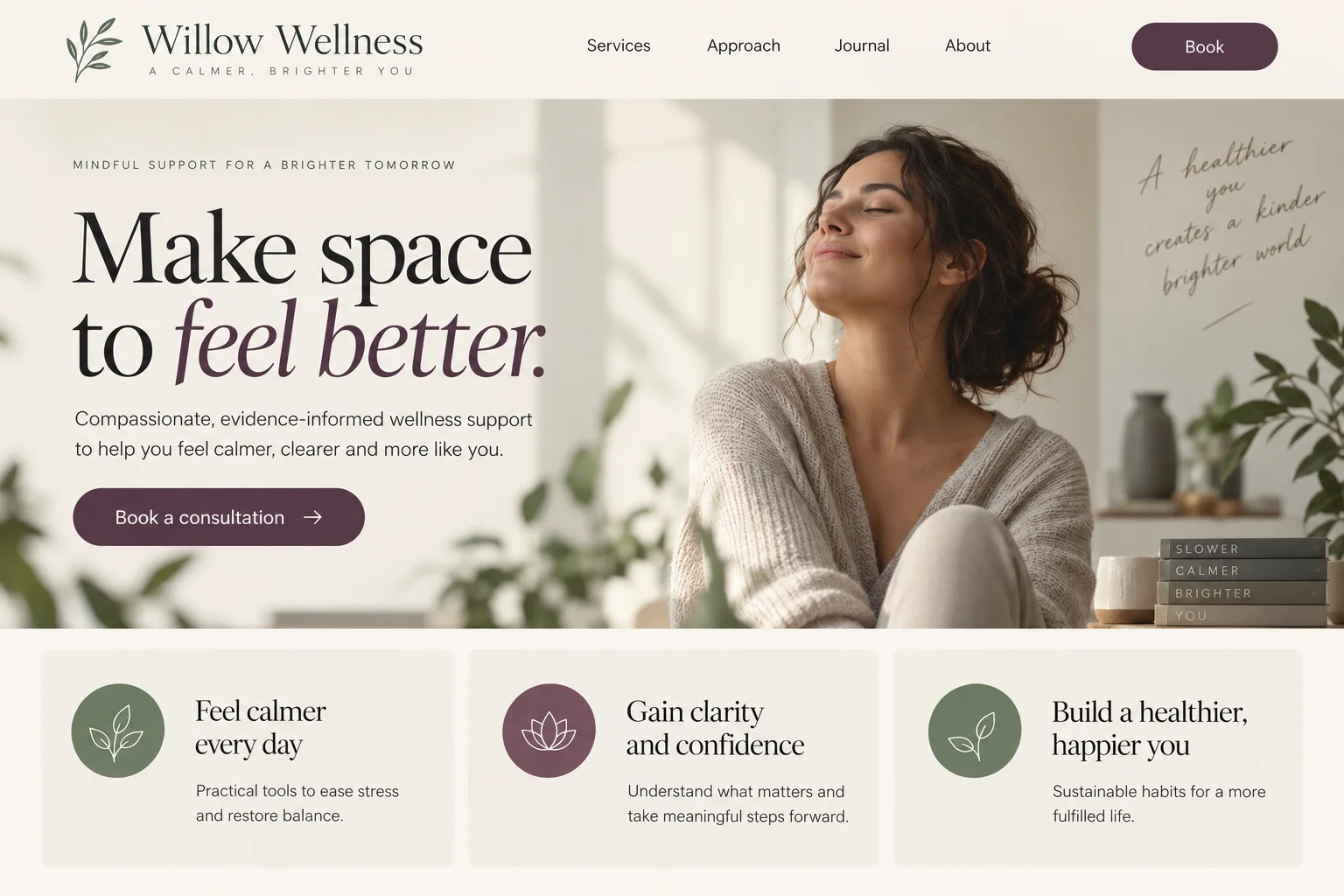 Willow Wellness website after redesign