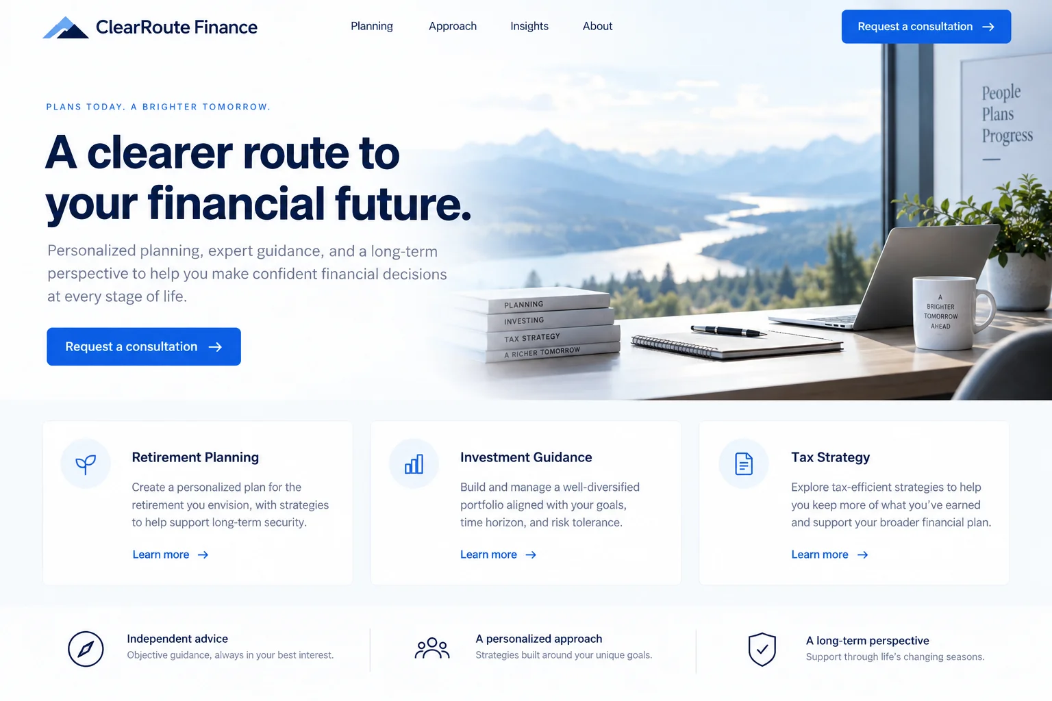 ClearRoute Finance website after redesign