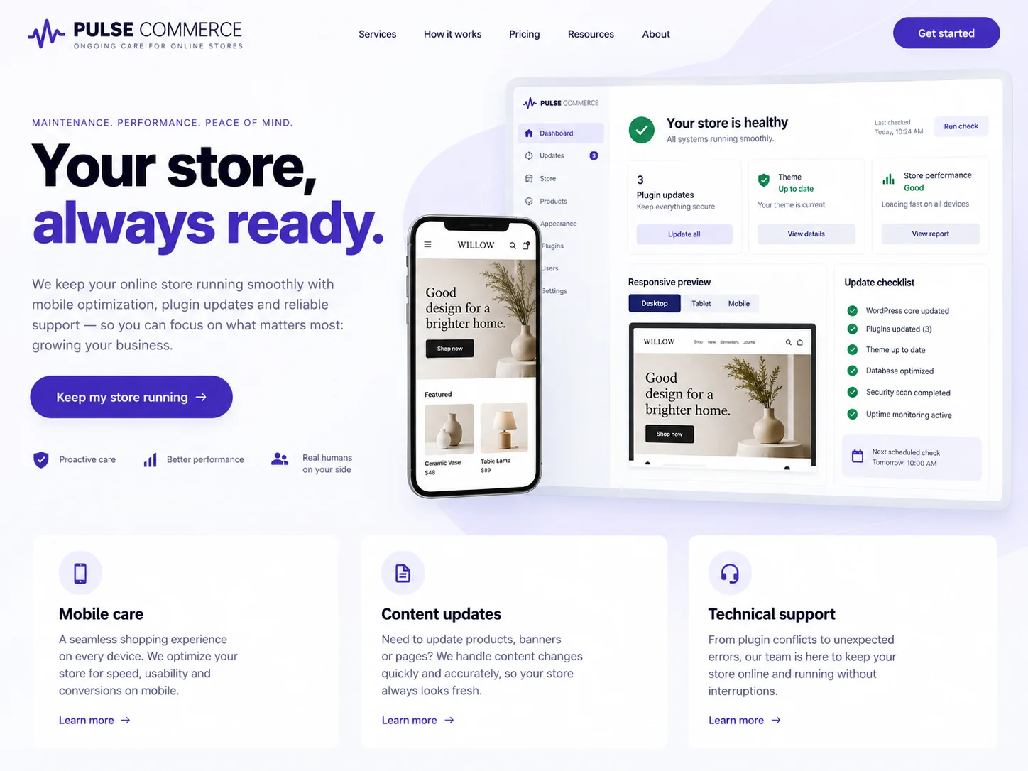 Website Maintenance — Responsive experience